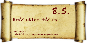 Brückler Sára névjegykártya